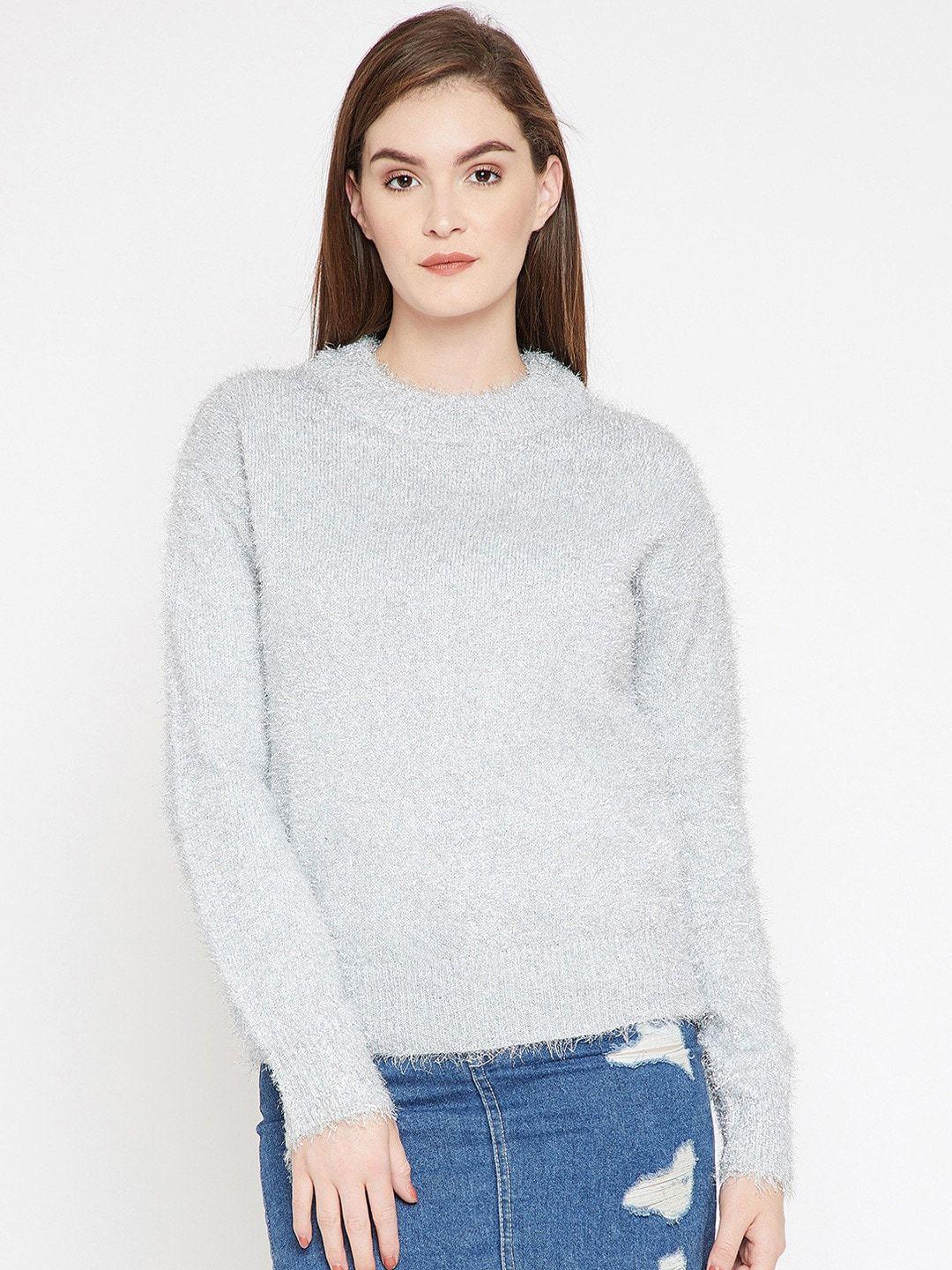 carlton-london-women-grey-solid-pullover