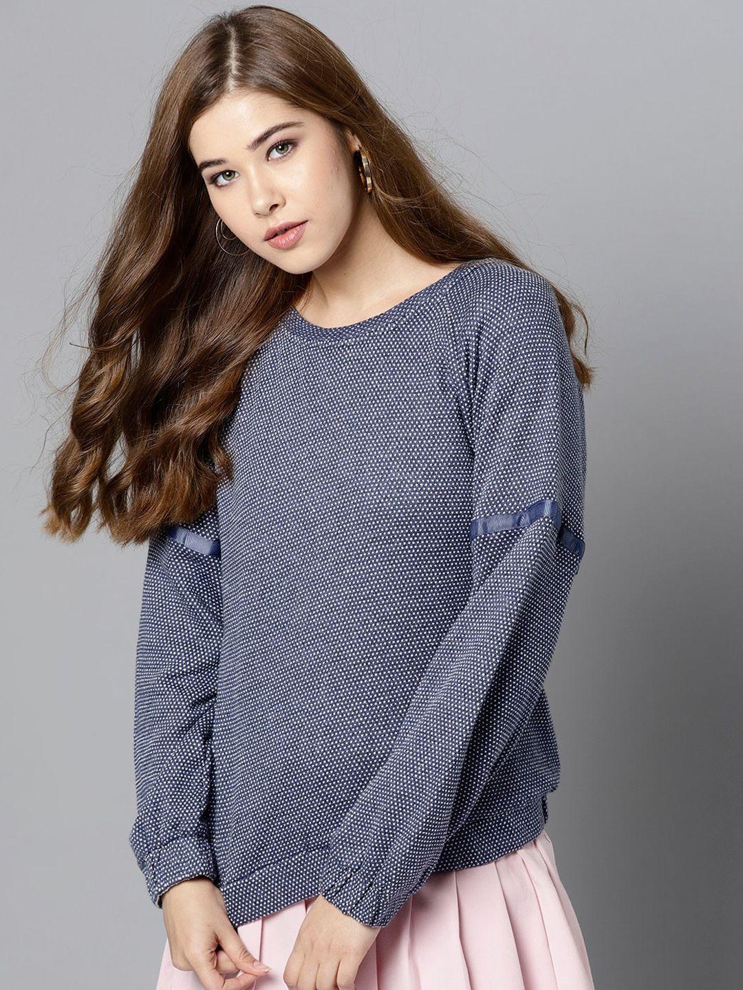 carlton-london-women-blue-self-design-sweatshirt