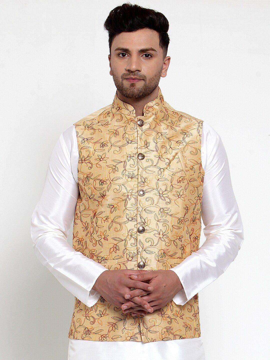 jompers-men-gold-coloured-embroidered-nehru-jacket
