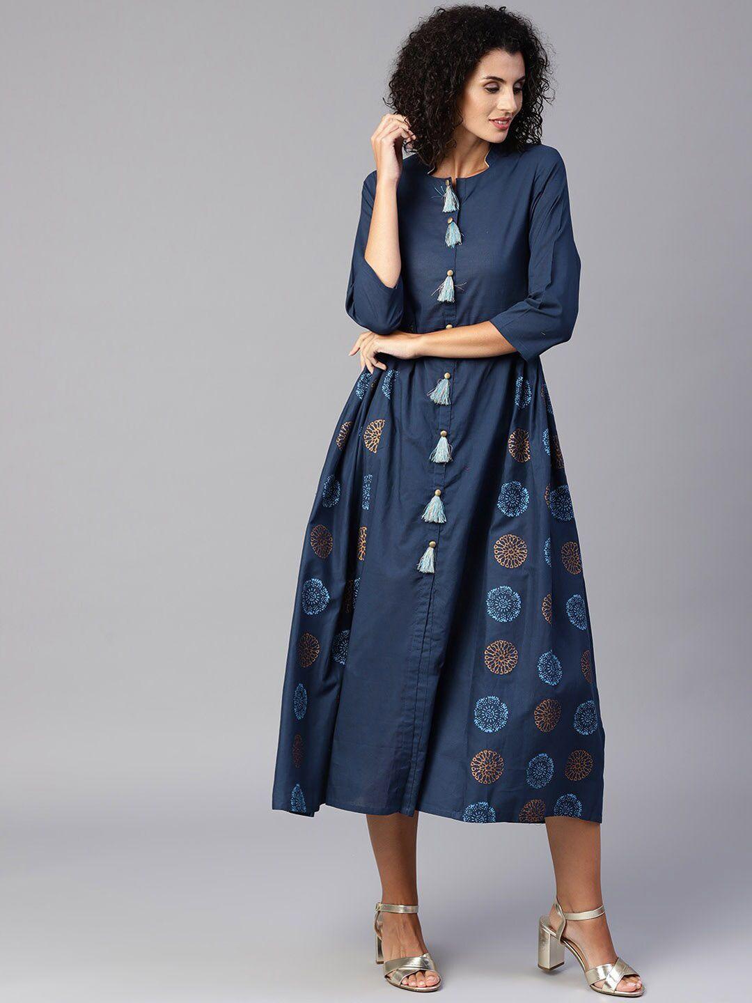 tulsattva-women-navy-blue-printed-a-line-dress