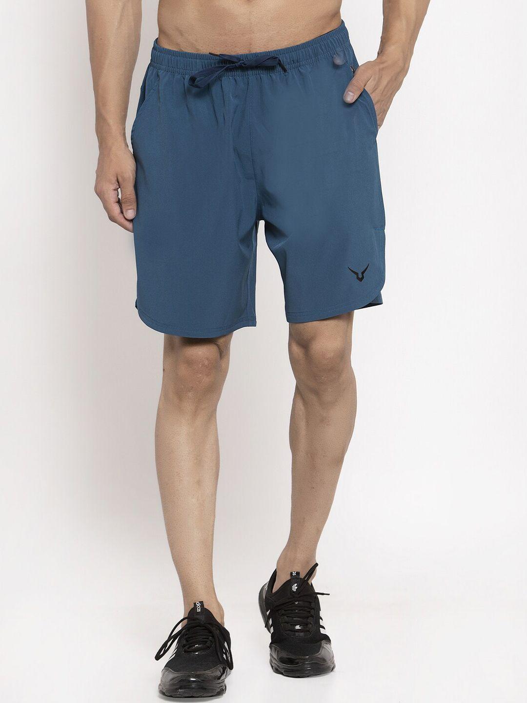 invincible-men-teal-solid-regular-fit-sports-shorts