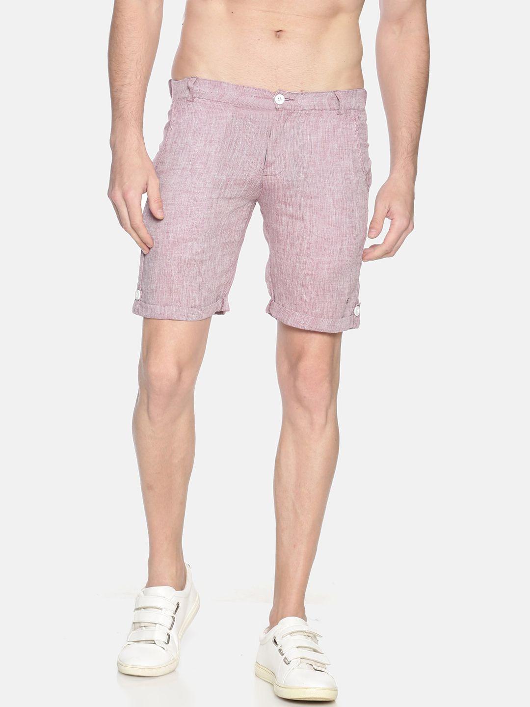 ecentric-men-maroon-striped-hemp-slim-fit-regular-sustainable-shorts