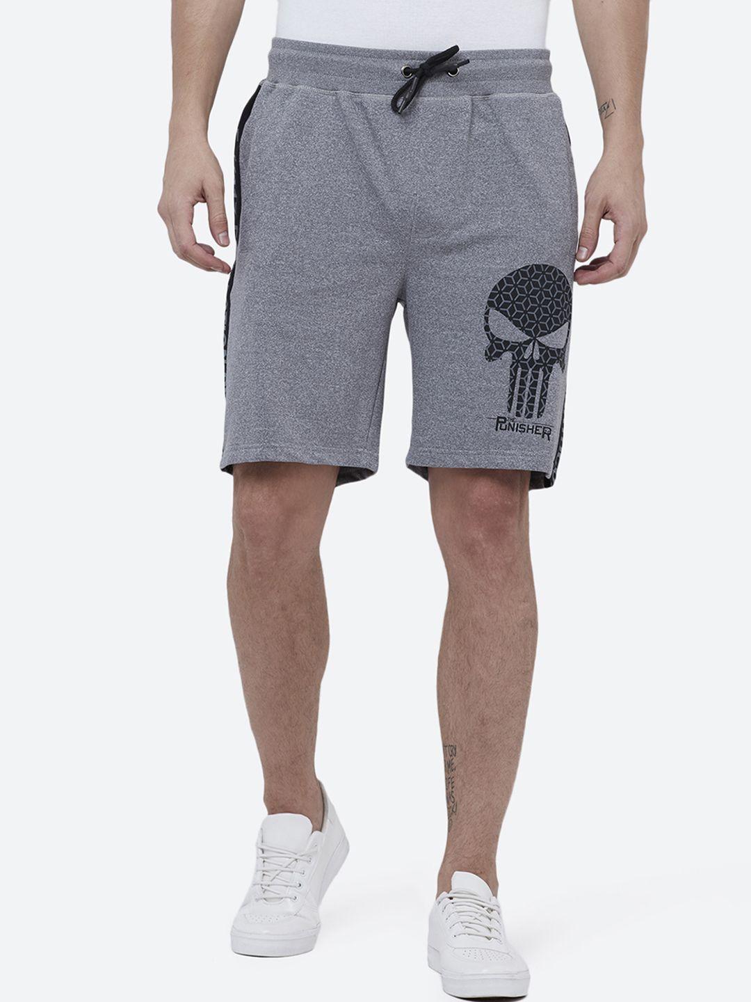free-authority-punisher-featured-black-shorts-for-men