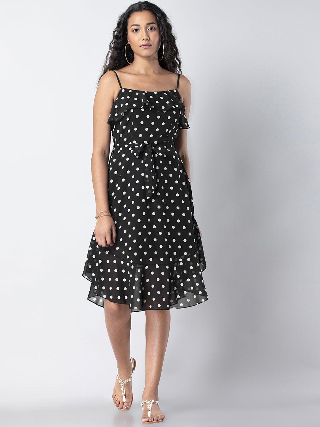faballey-women-black-printed-fit-and-flare-dress