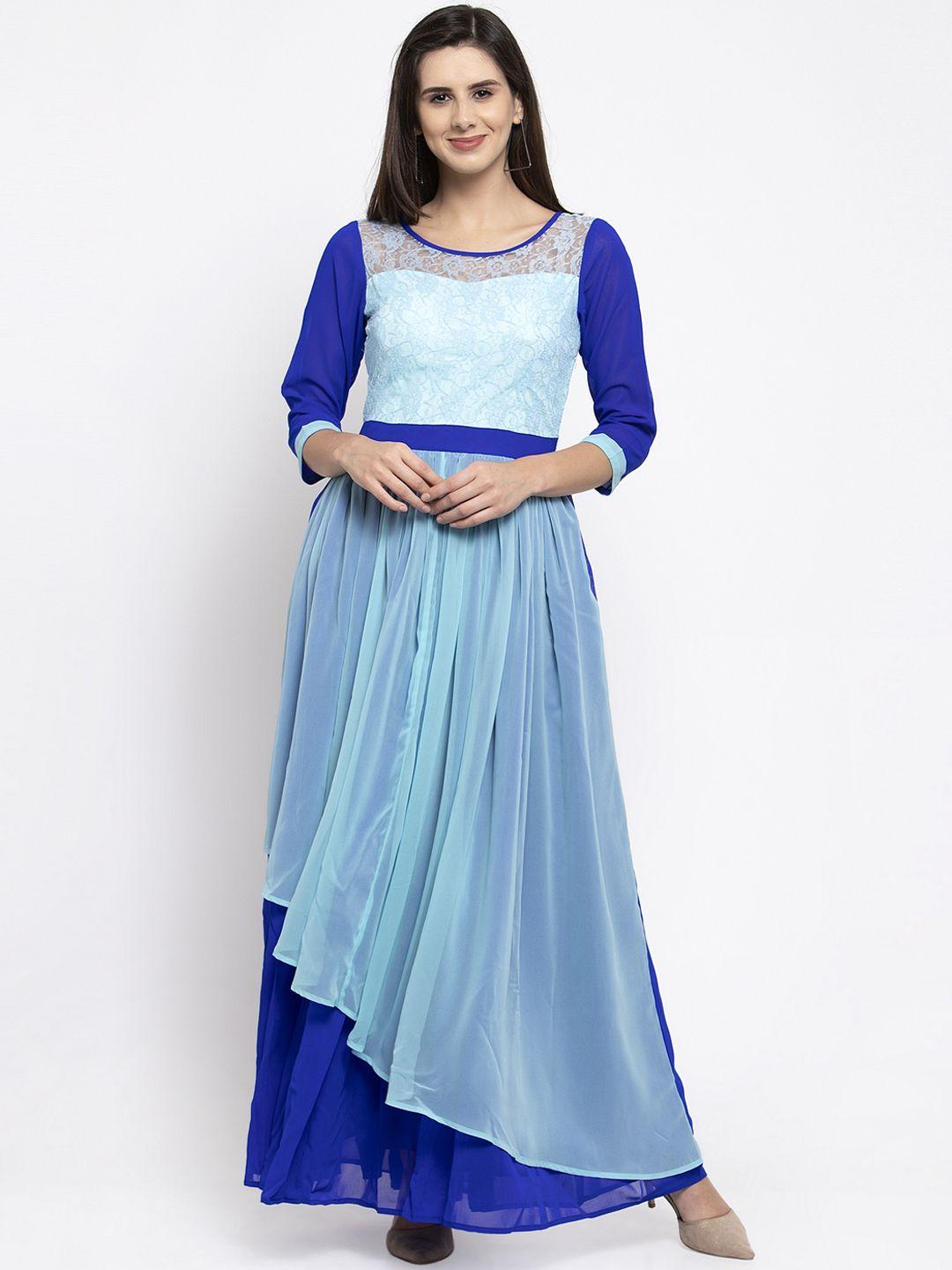 karmic-vision-women-blue-colourblocked-maxi-dress