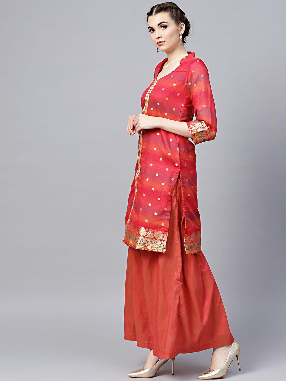 chhabra-555-orange-&-red-art-silk-unstitched-dress-material