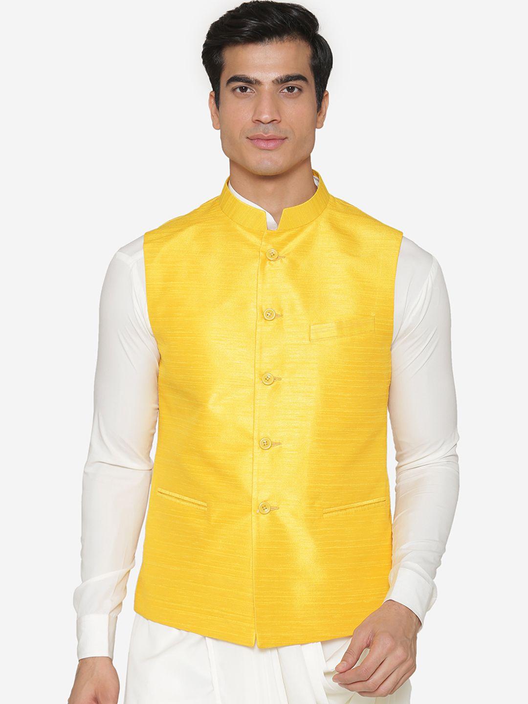 manq-men-yellow-solid-waistcoat