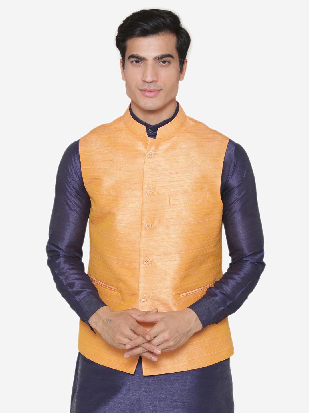 manq-men-orange-solid-nehru-jacket