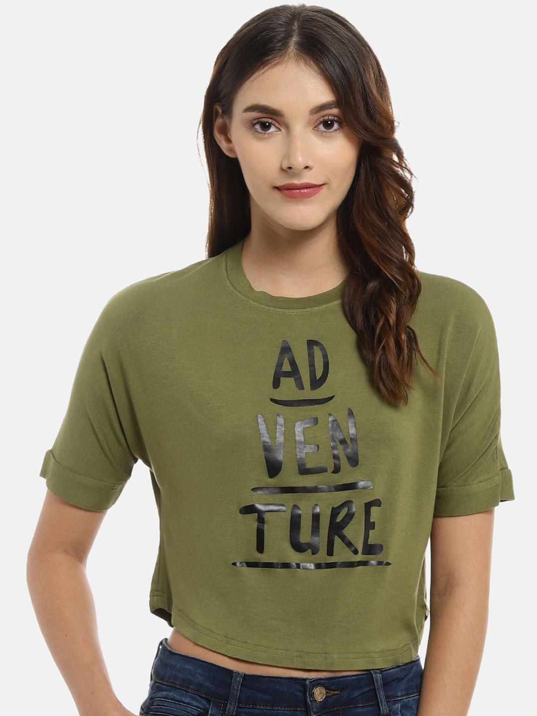 campus-sutra-women-green-printed-top