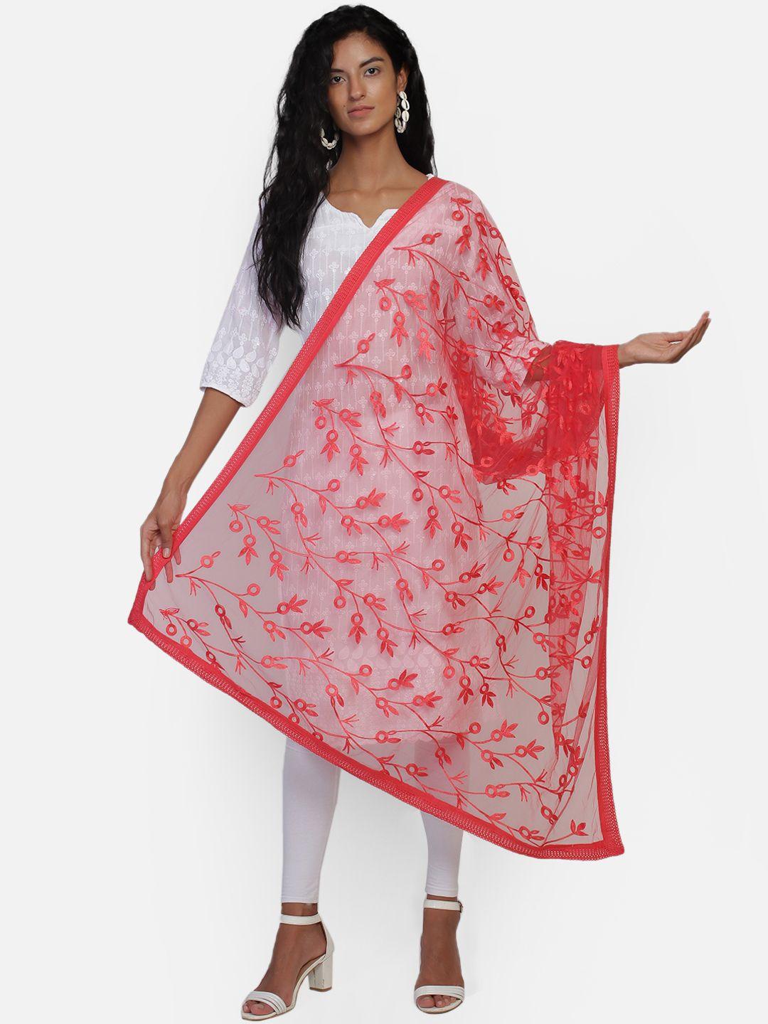 amraoo-coral-embroidered-dupatta