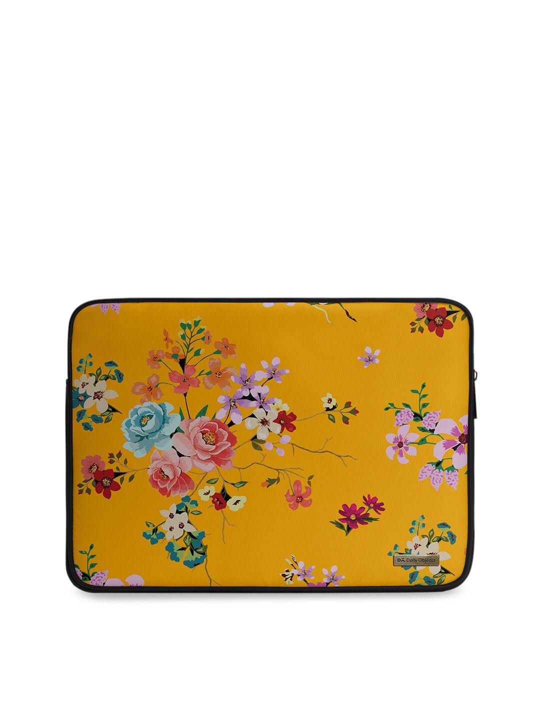 dailyobjects-unisex-mustard-yellow-floral-printed-13-inch-laptop-sleeve