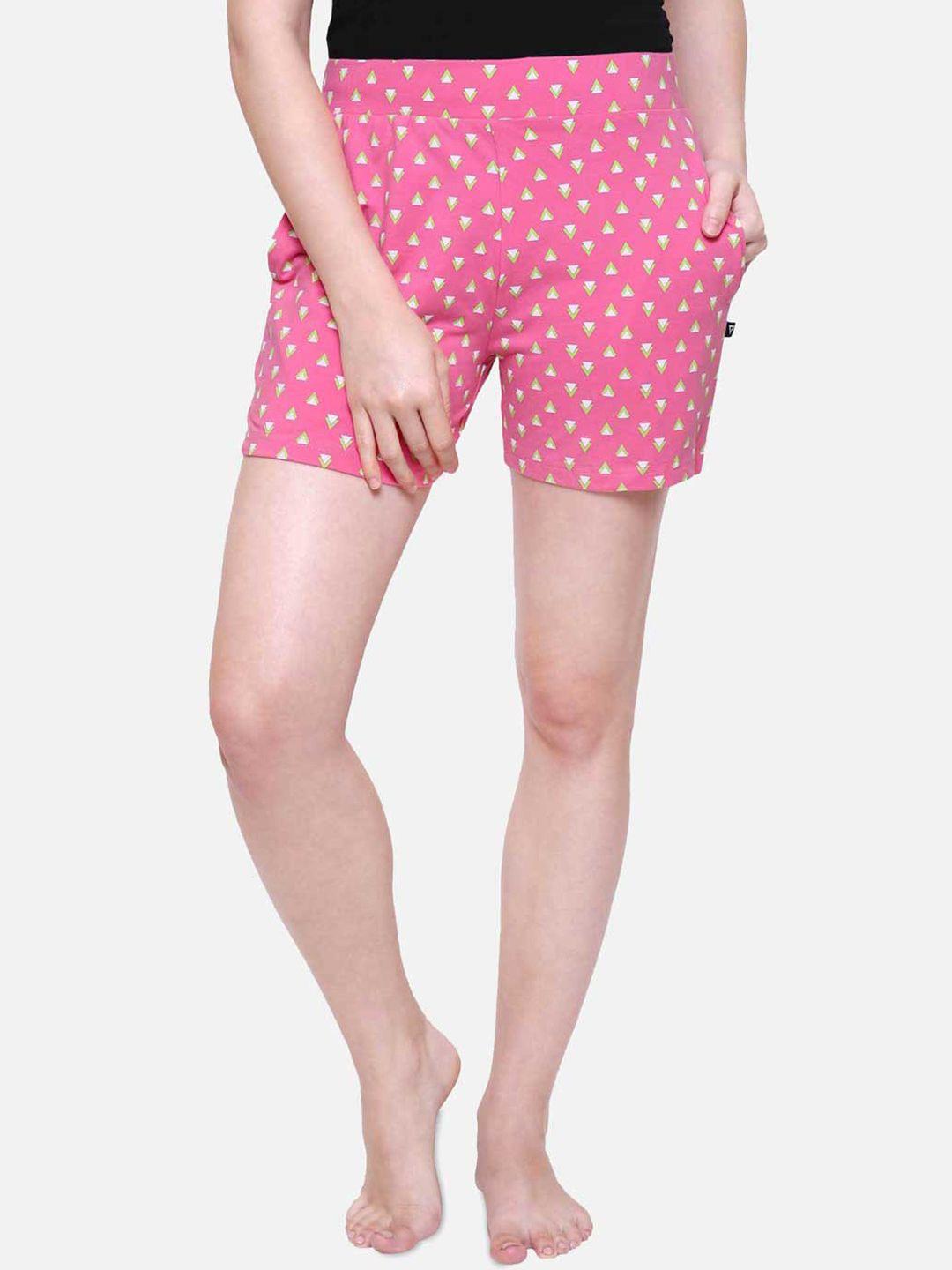 proteens-women-pink-printed-lounge-shorts
