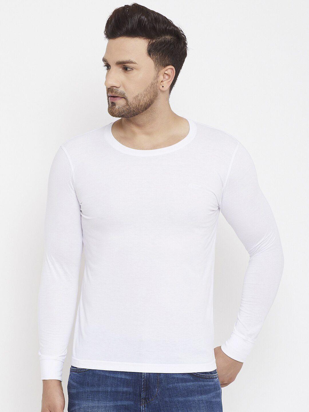 adobe-men-white-solid-round-neck-t-shirt