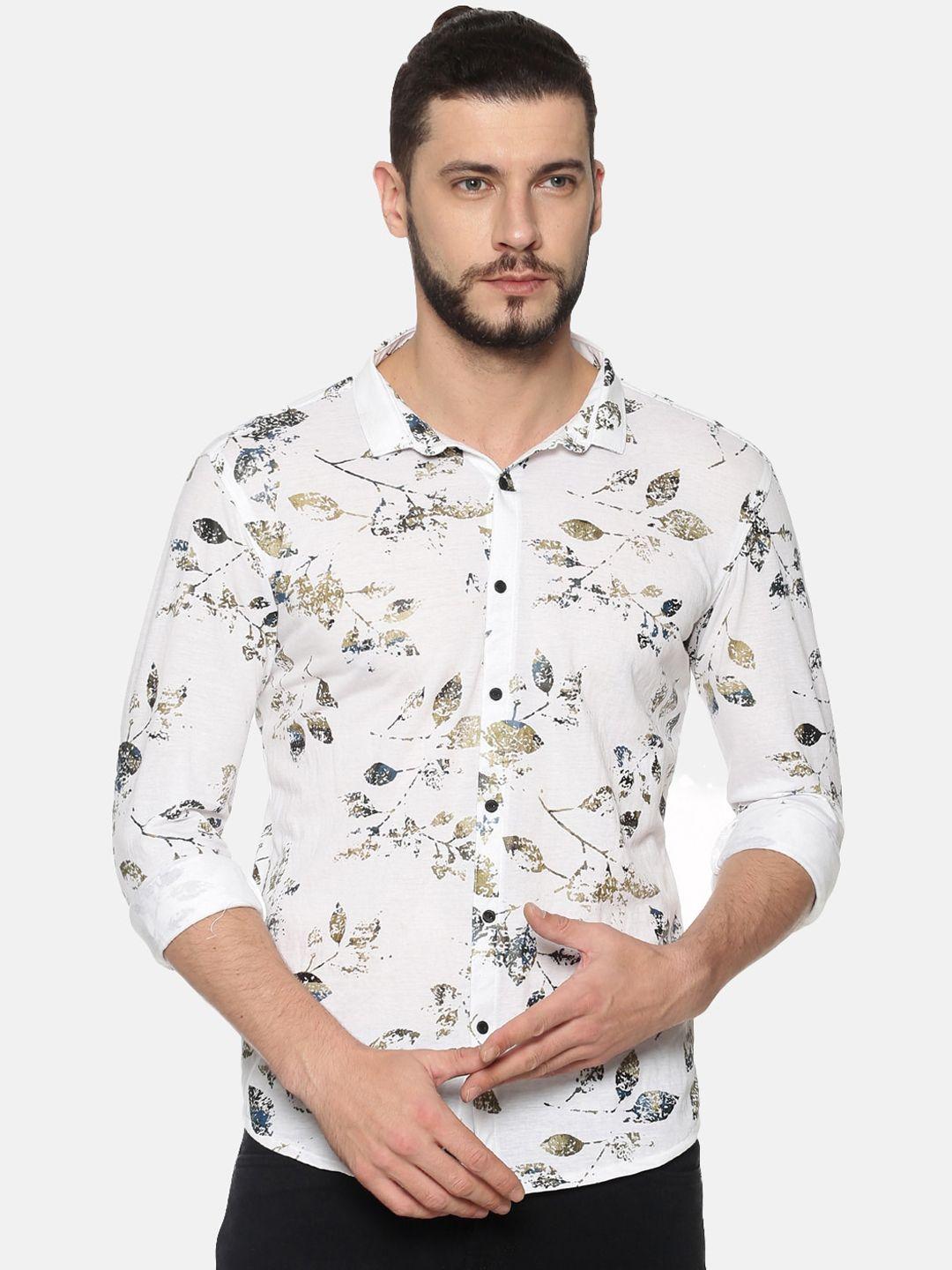 showoff-men-white-slim-fit-printed-casual-shirt
