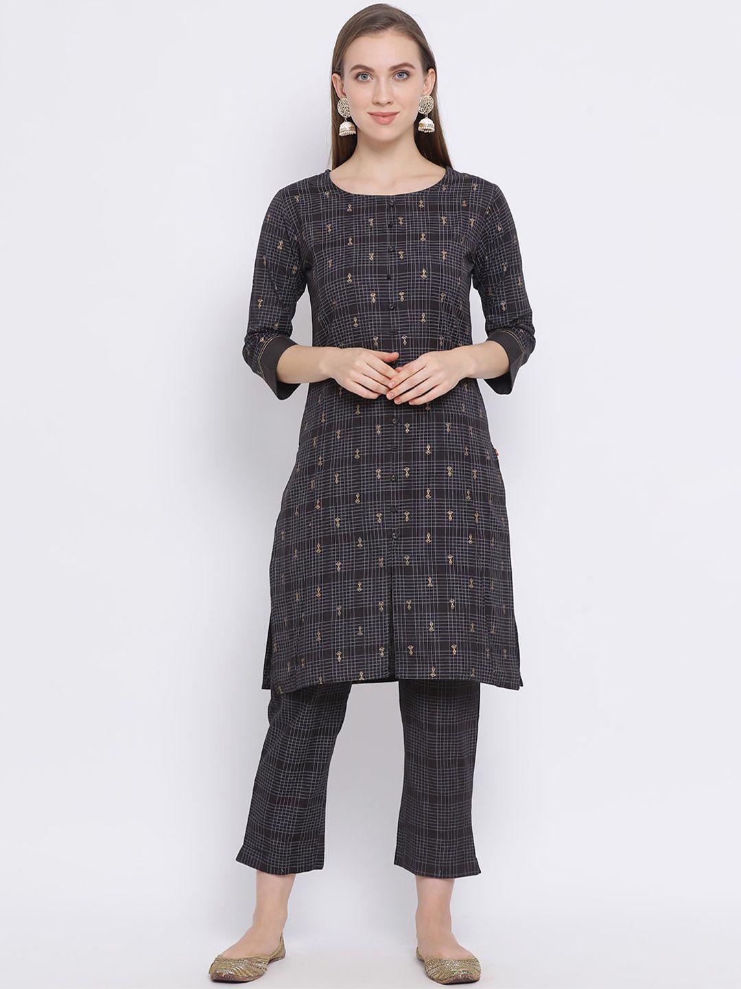 span-women-grey-printed-kurta-with-trousers