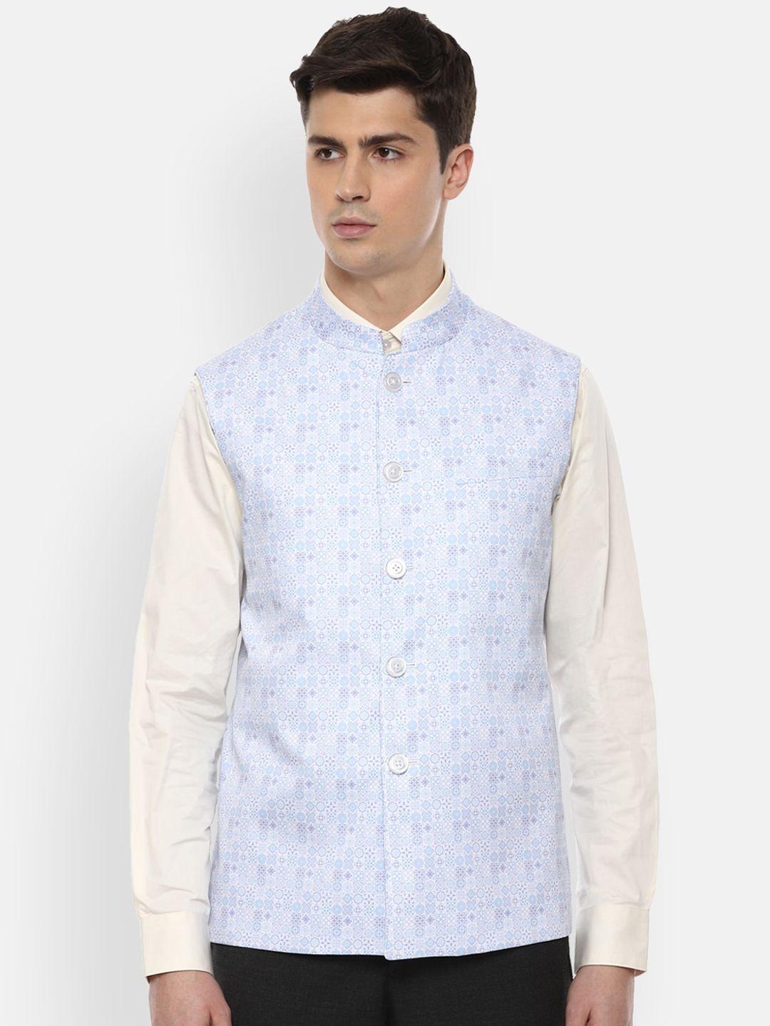 van-heusen-men-blue-printed-waistcoat