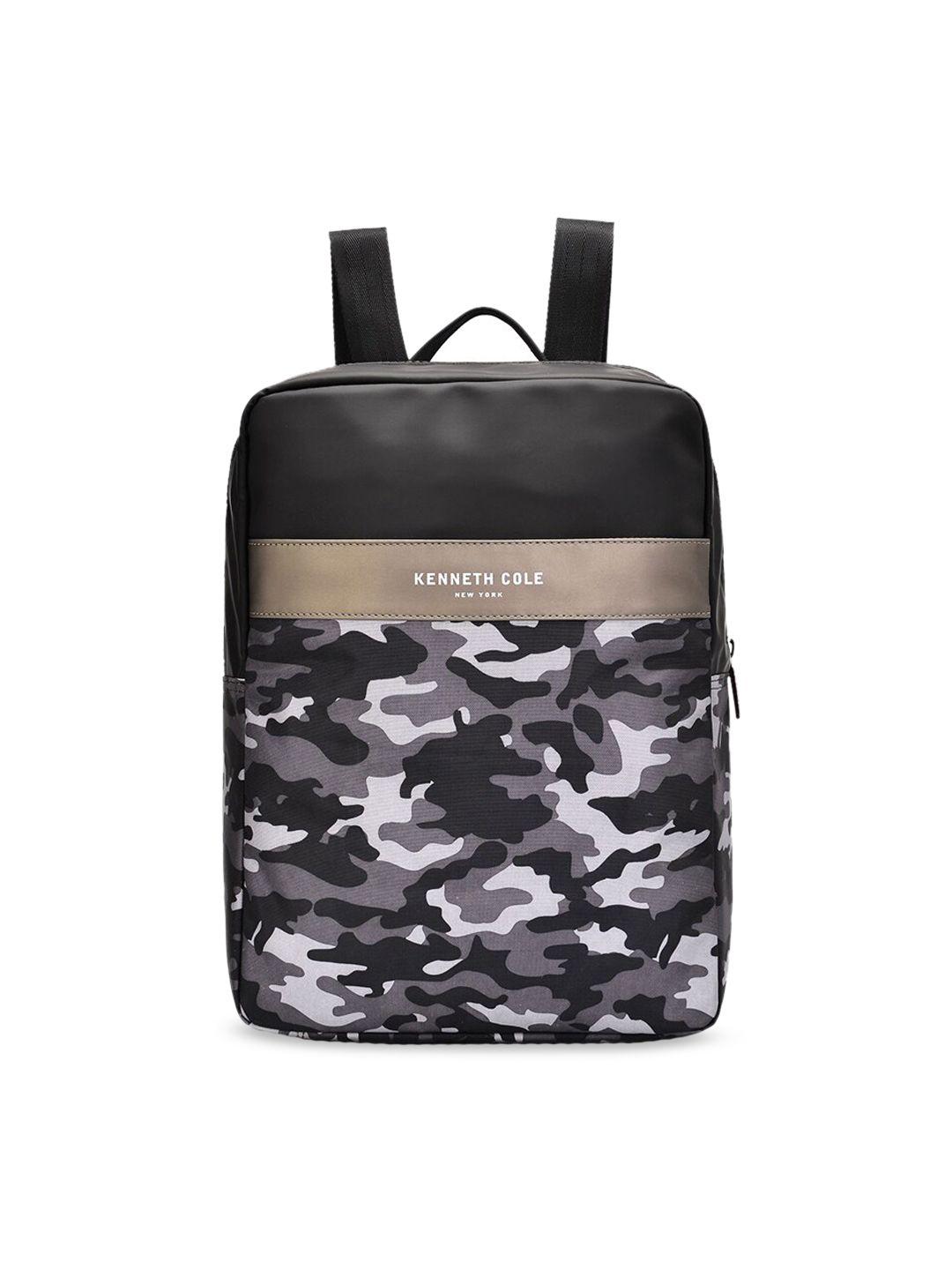 kenneth-cole-women-black-&-grey-camouflage-printed-backpack