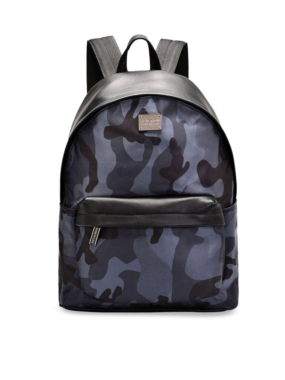 kenneth-cole-women-black-&-blue-camouflage-printed-backpack