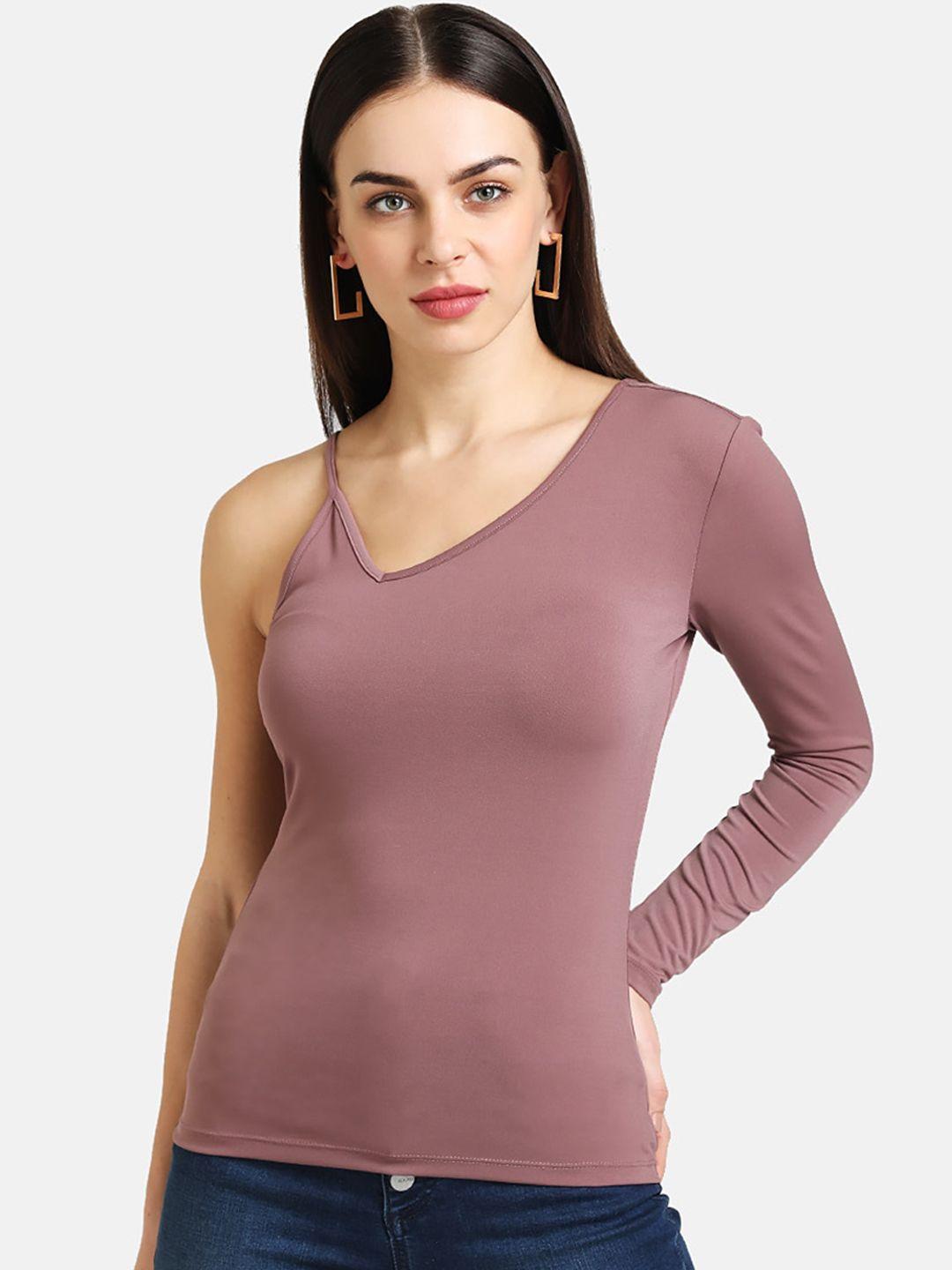 kazo-women-purple-solid-fitted-top