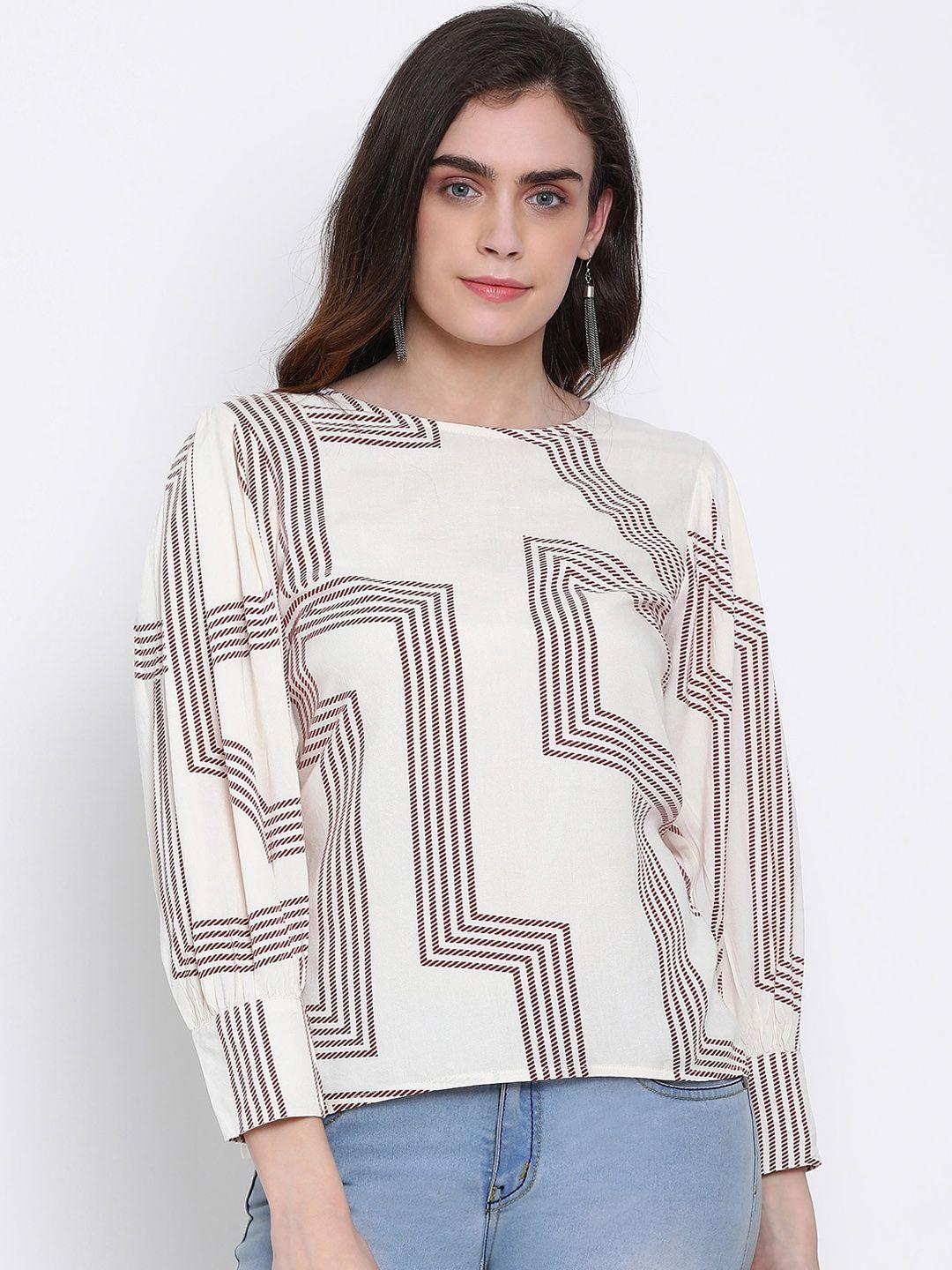 oxolloxo-women-off-white-printed-top