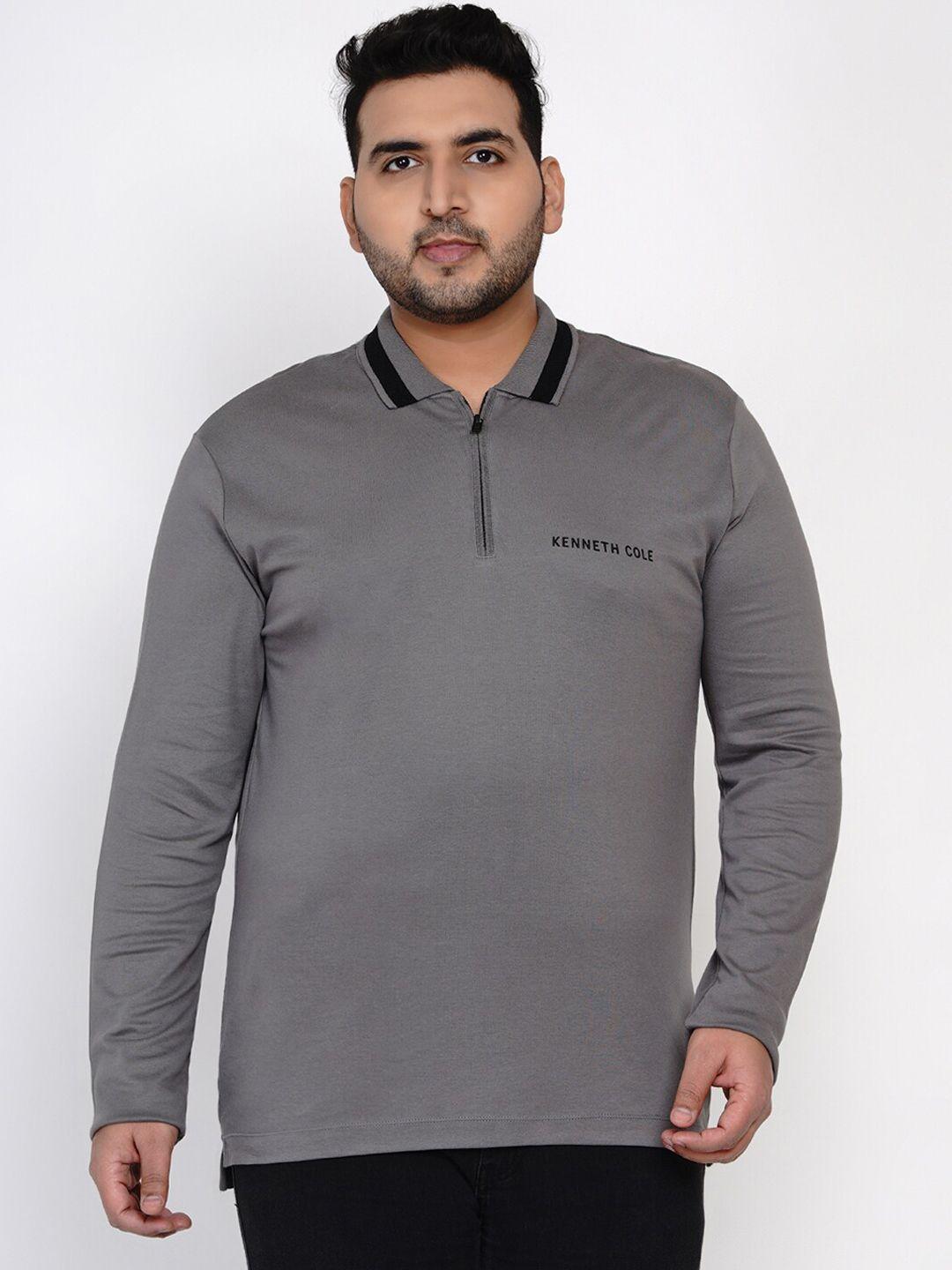 santonio-men-plus-size-grey-solid-polo-collar-tshirt