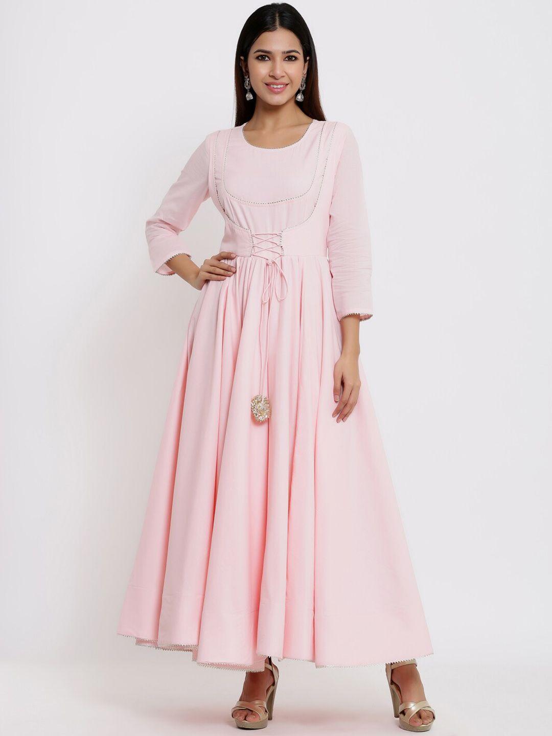 indian-virasat-women-pink-self-design-maxi-dress