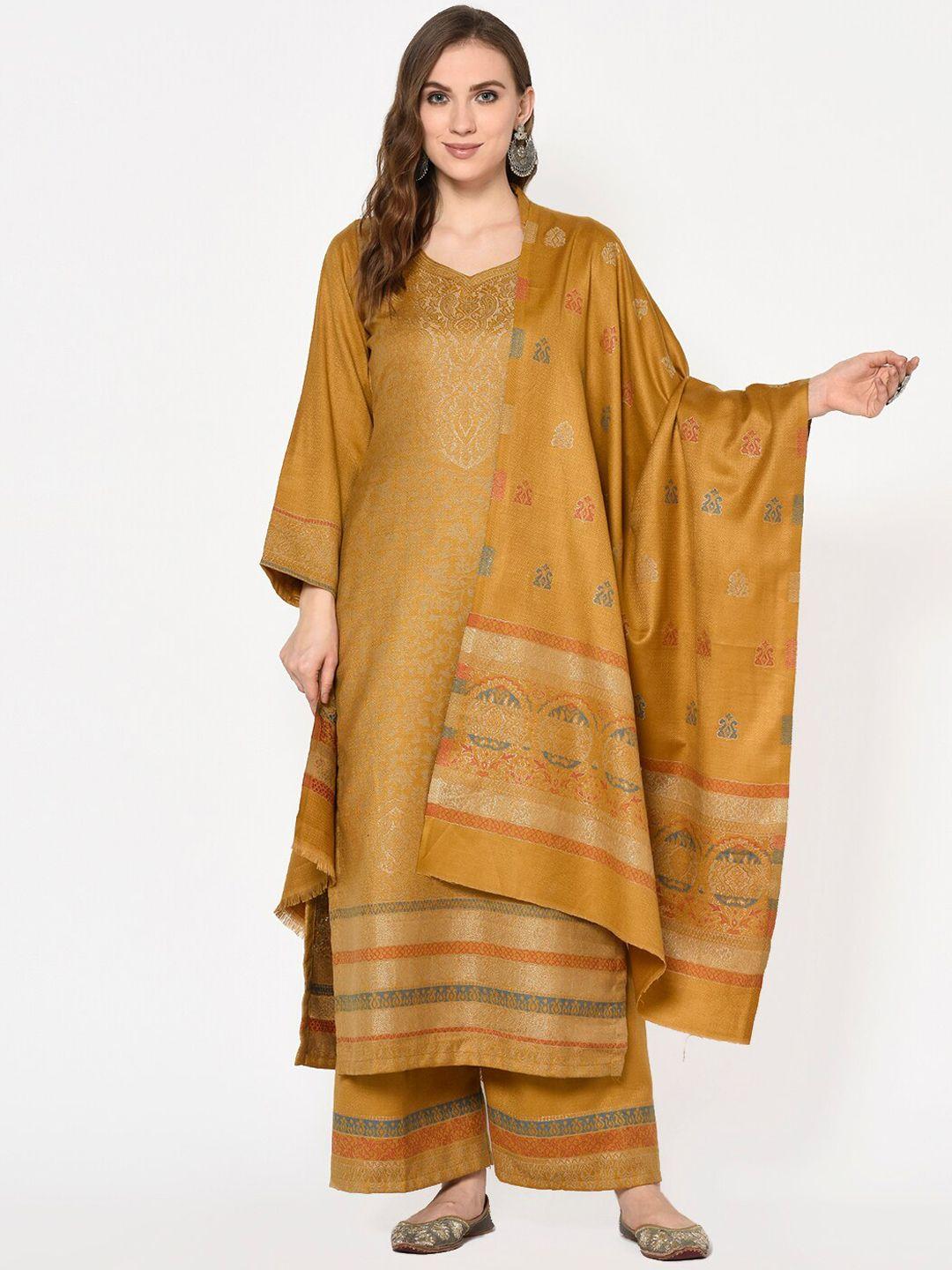 safaa-women-mustard-viscose-acrylic-woven-design-suit-unstiched-dress-material-for-winter