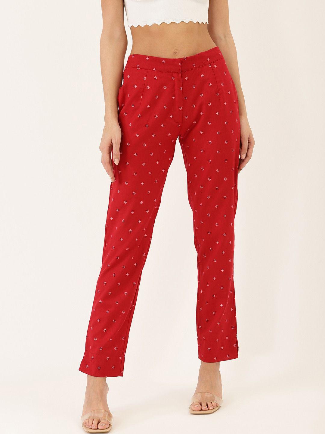 cottinfab-women-red-straight-fit-printed-cigarette-trousers