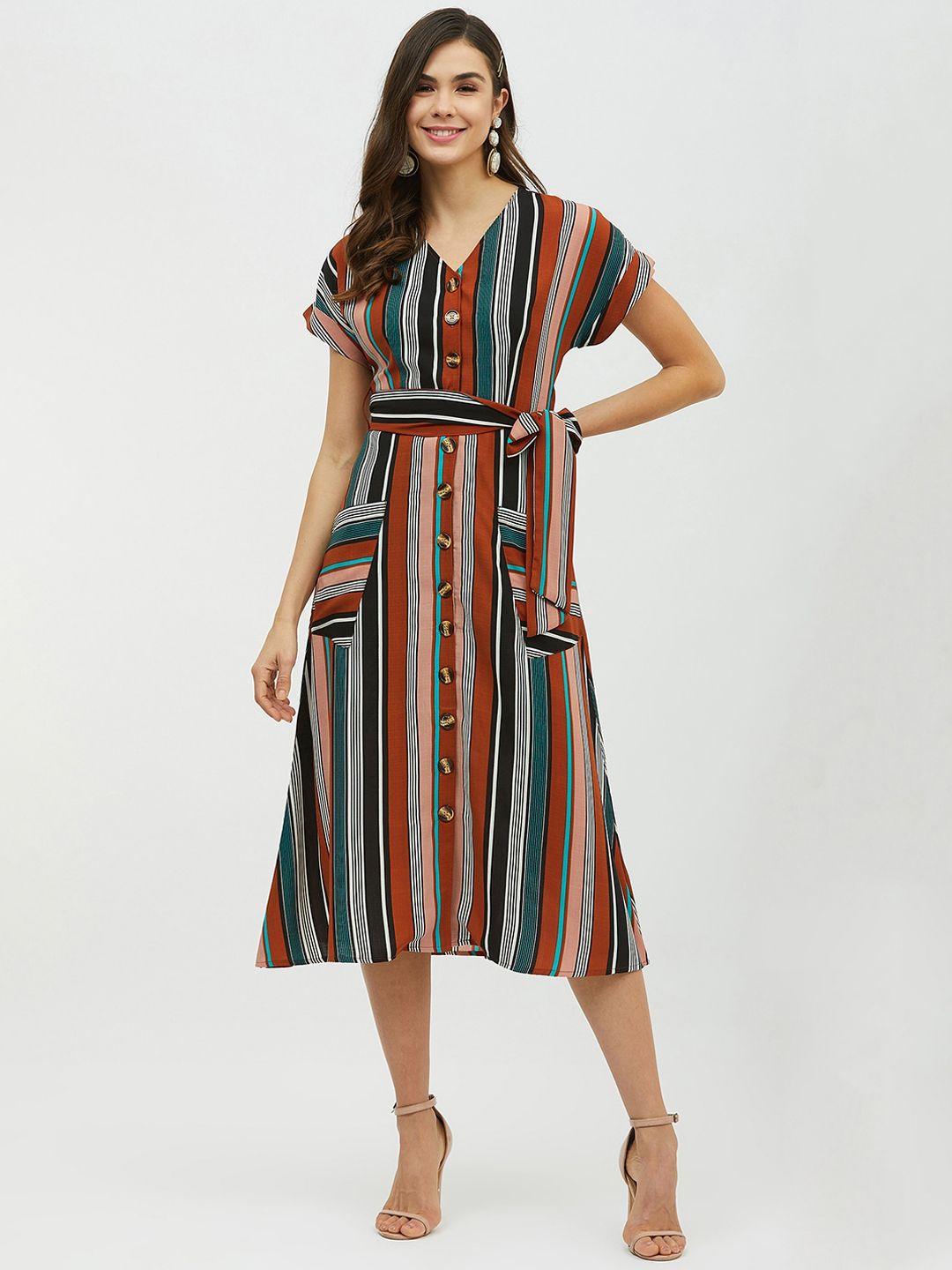 harpa-women-multicoloured-striped-a-line-dress