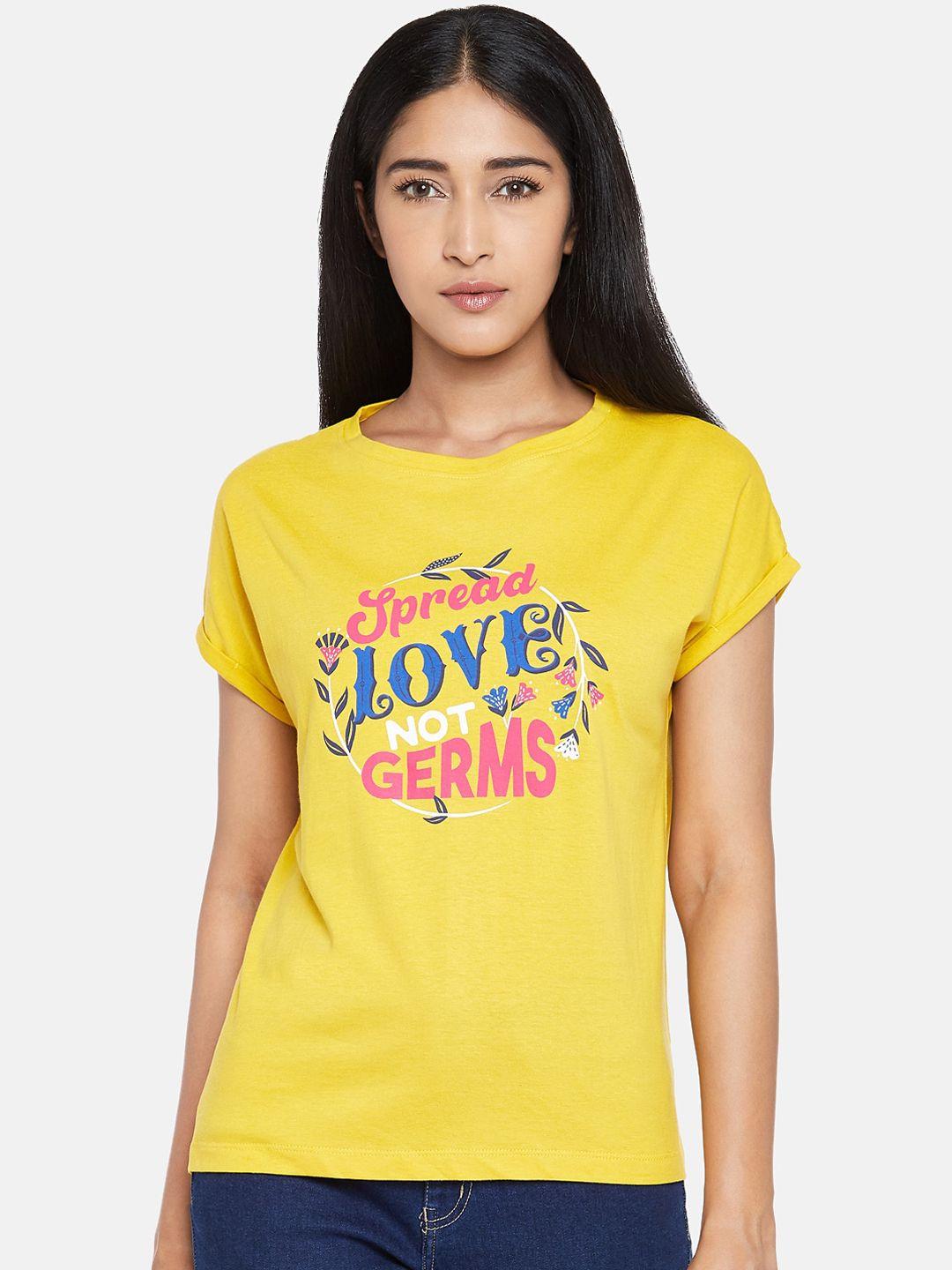 people-women-yellow-printed-round-neck-cotton-t-shirt