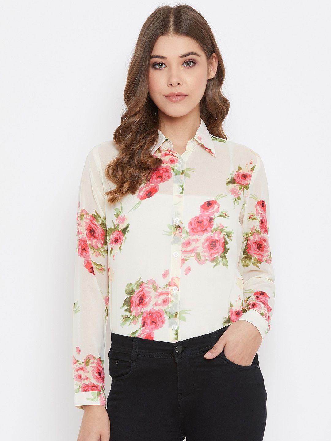 purys-women-off-white-regular-fit-printed-casual-shirt