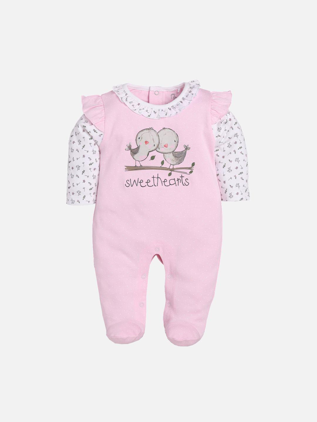 baby-go-kids-pink-&-white-printed-pure-cotton-rompers