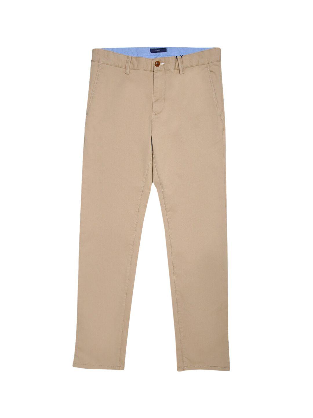 gant-boys-beige-slim-fit-solid-regular-trousers