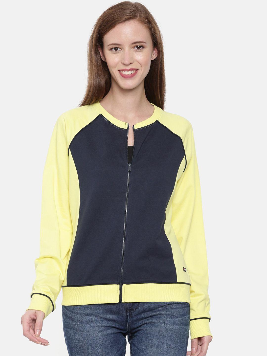 3pin-women-yellow-solid-sweatshirt