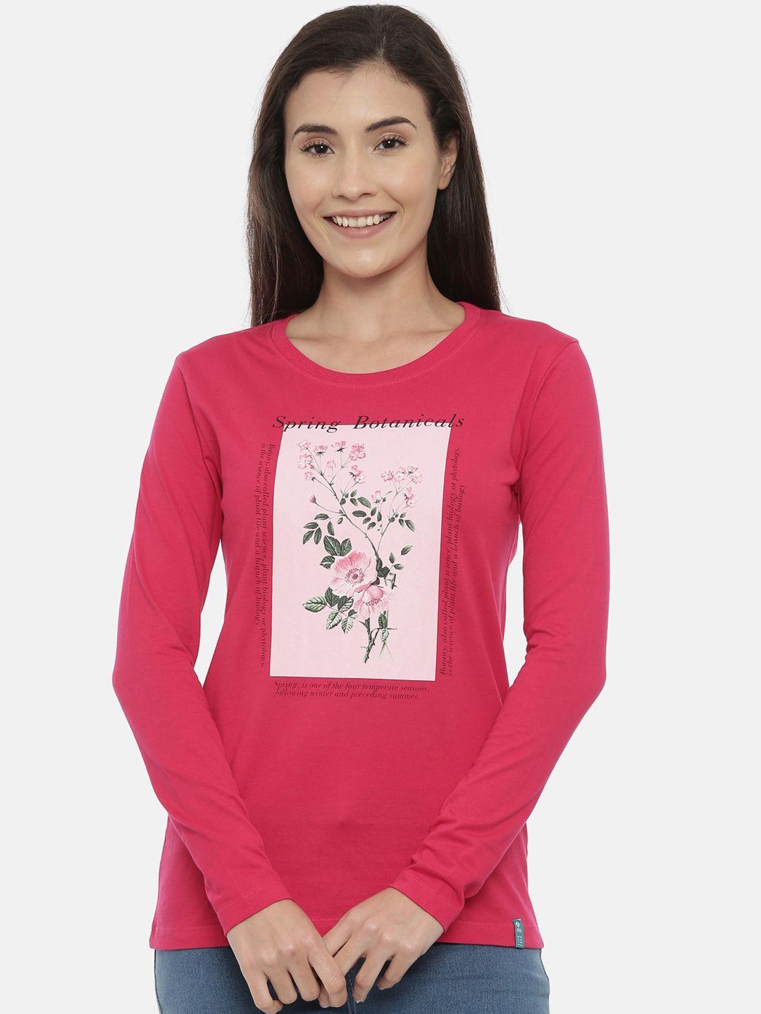3pin-women-pink-printed-round-neck-t-shirt