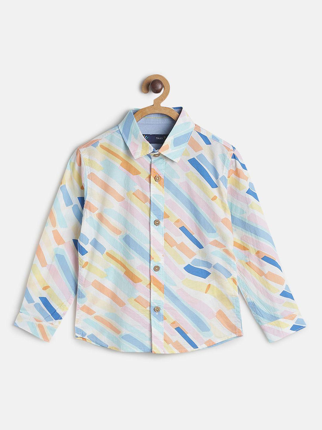 tales-&-stories-boys-multicoloured-regular-fit-printed-casual-shirt
