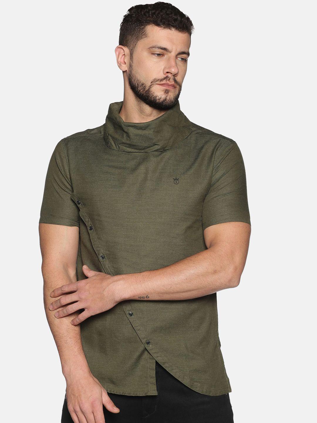showoff-men-green-slim-fit-solid-casual-shirt
