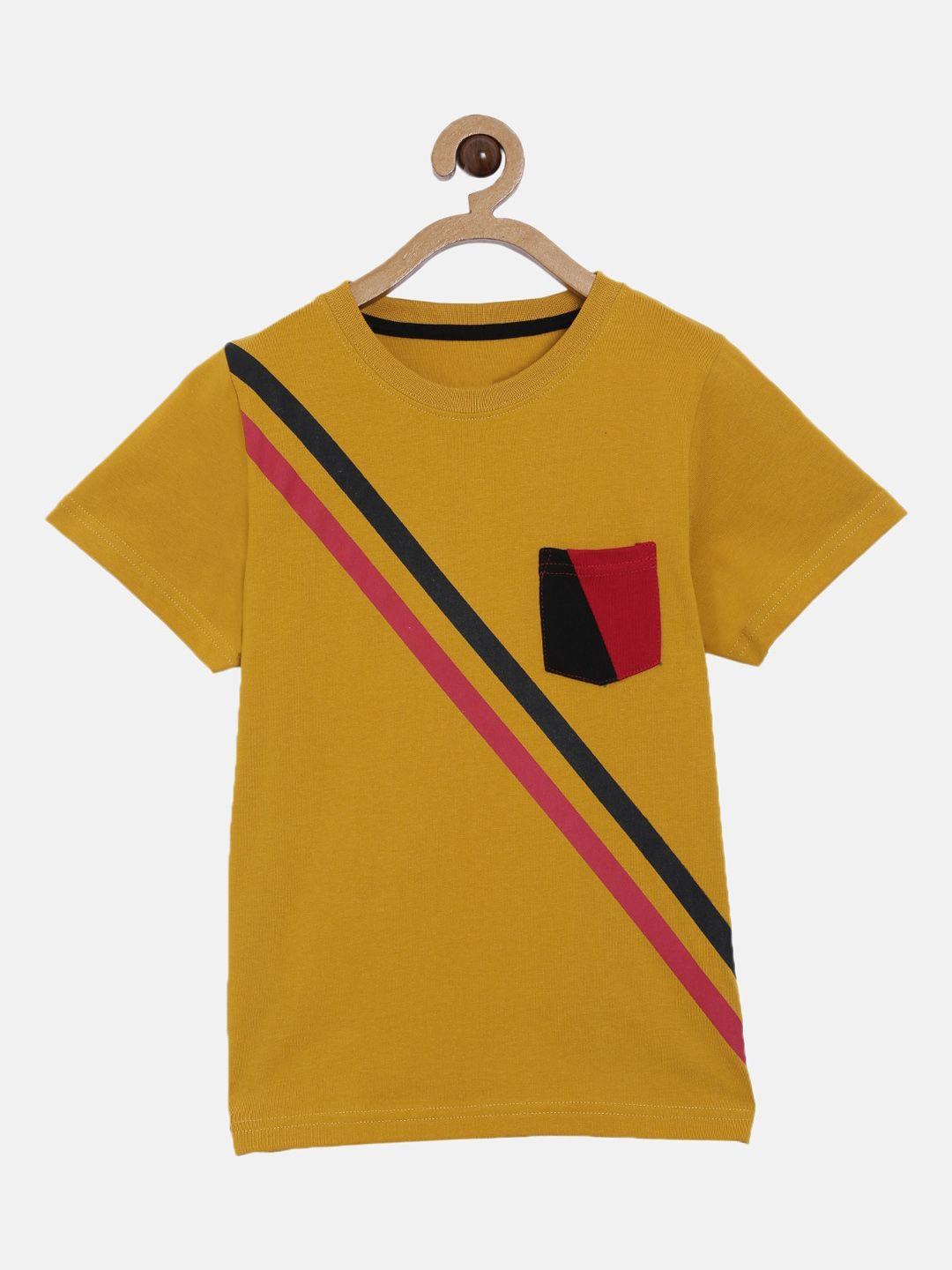3pin-boys-mustard-solid-round-neck-t-shirt