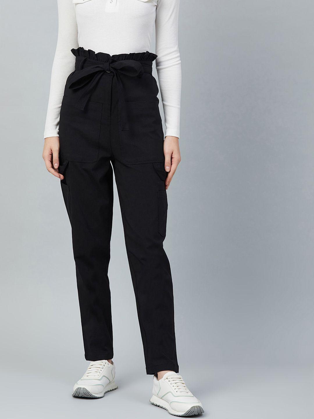 athena-women-black-smart-regular-fit-solid-high-waist-easy-wash-regular-trousers-with-belt