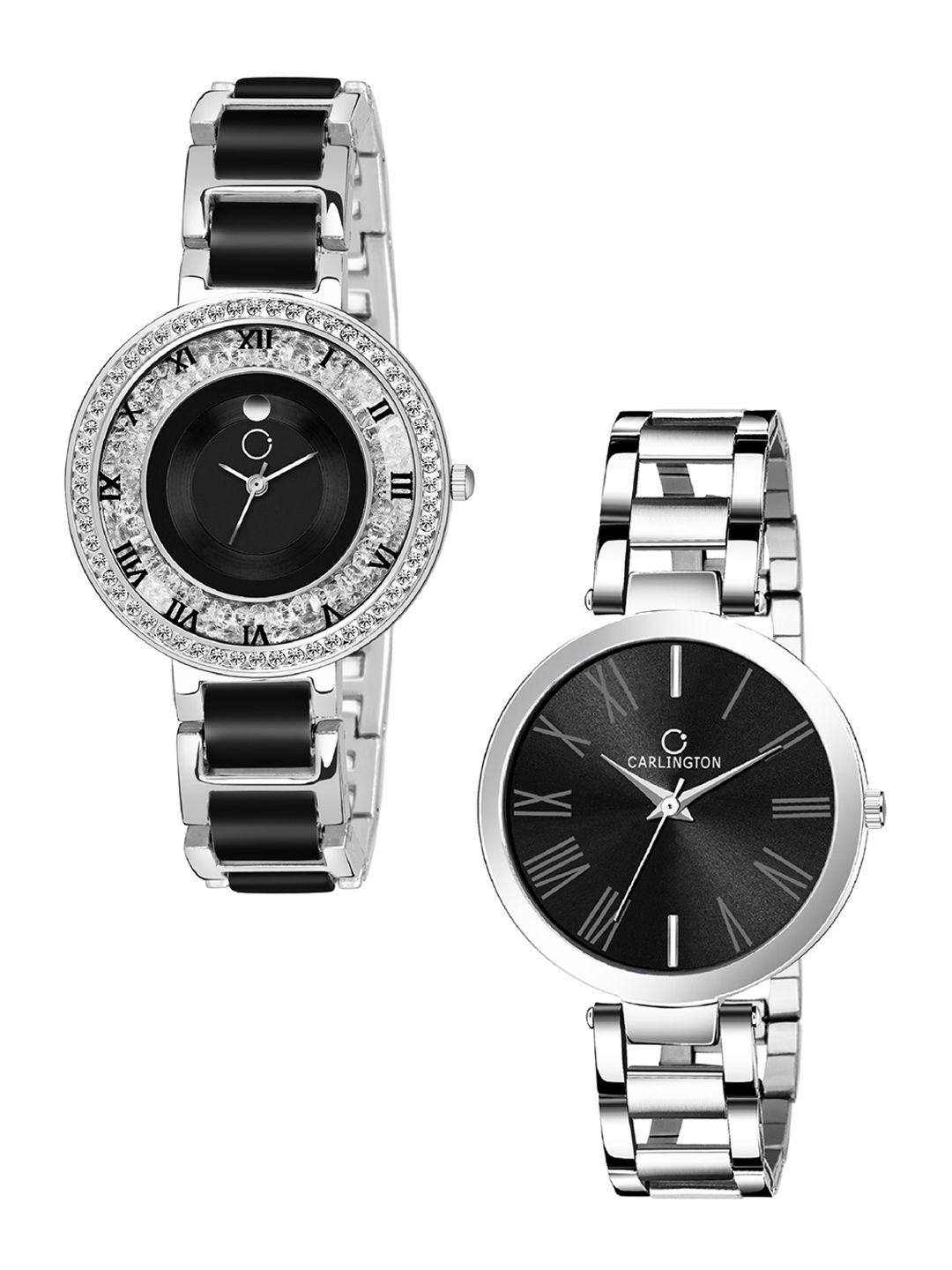 carlington-women-set-of-2-analogue-watches-combo-mova-steelblack-and-112
