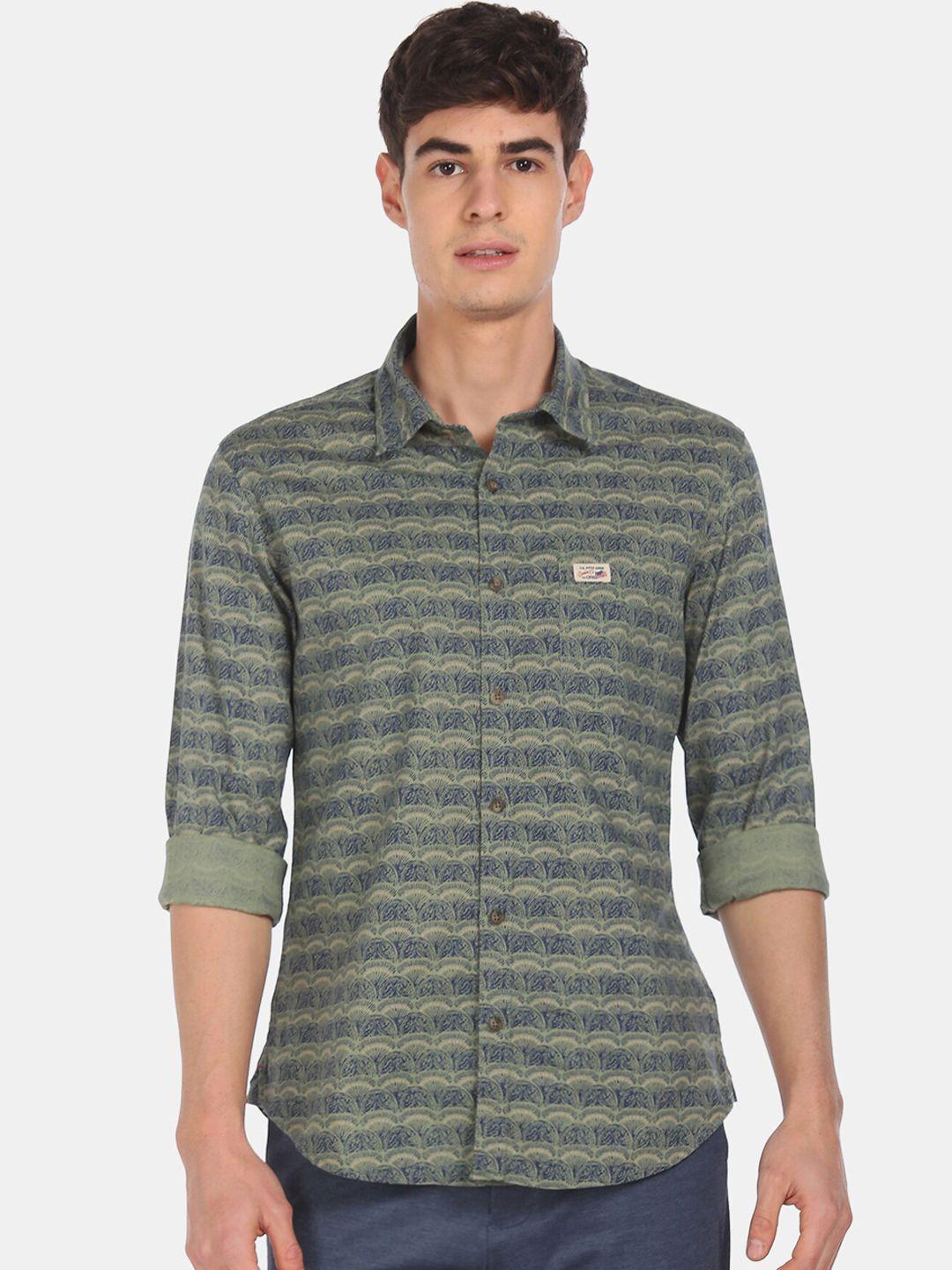 u.s.-polo-assn.-denim-co.-men-green-regular-fit-printed-cotton-casual-shirt