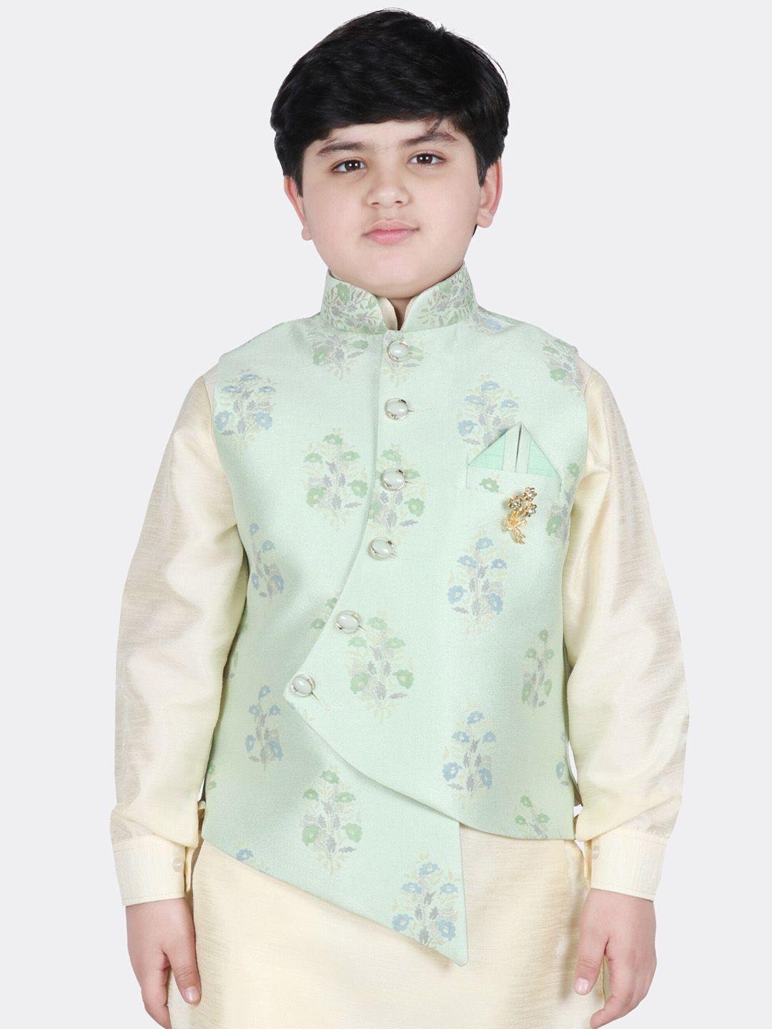 sg-yuvraj-boys-green-&-blue-floral-print-nehru-jacket