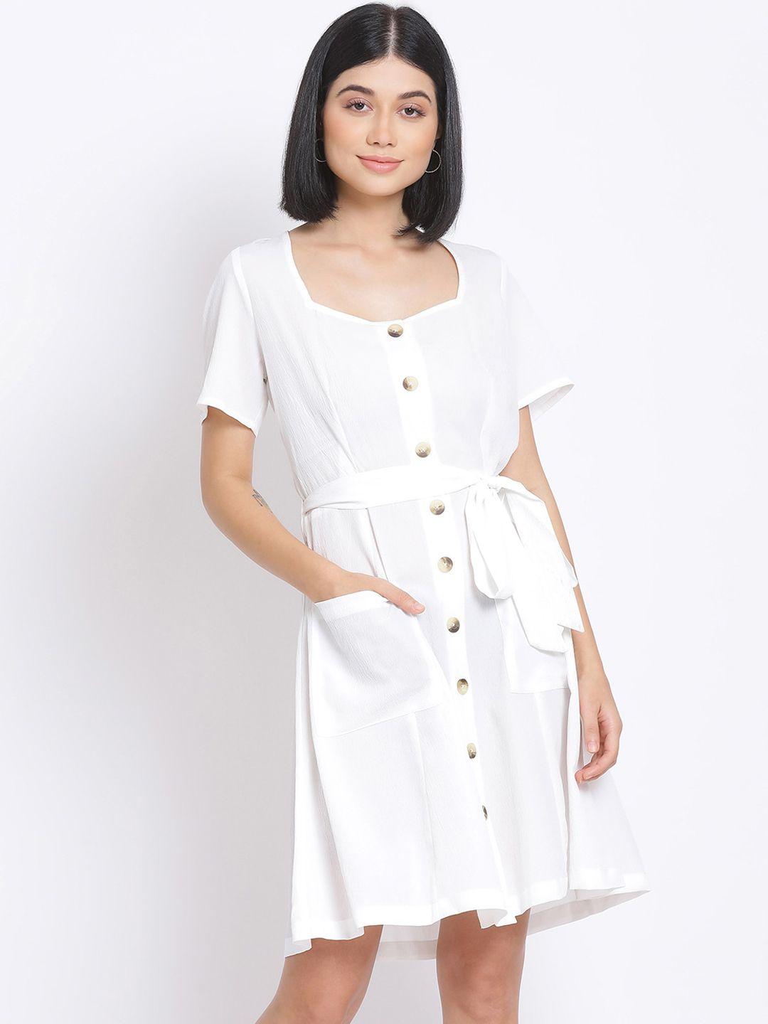 oxolloxo-women-white-solid-fit-and-flare-dress