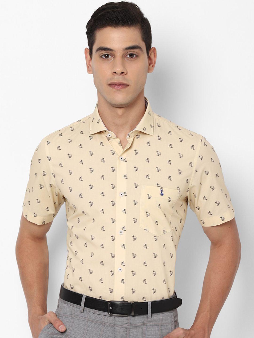 simon-carter-london-men-beige-&-grey-regular-fit-printed-casual-shirt