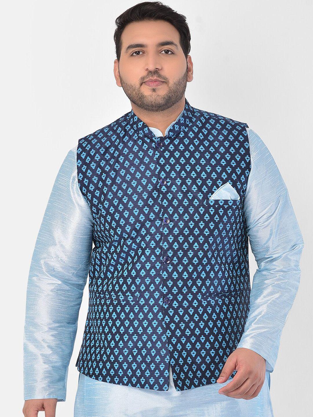deyann-plus-men-blue-printed-woven-plus-size-nehru-jacket