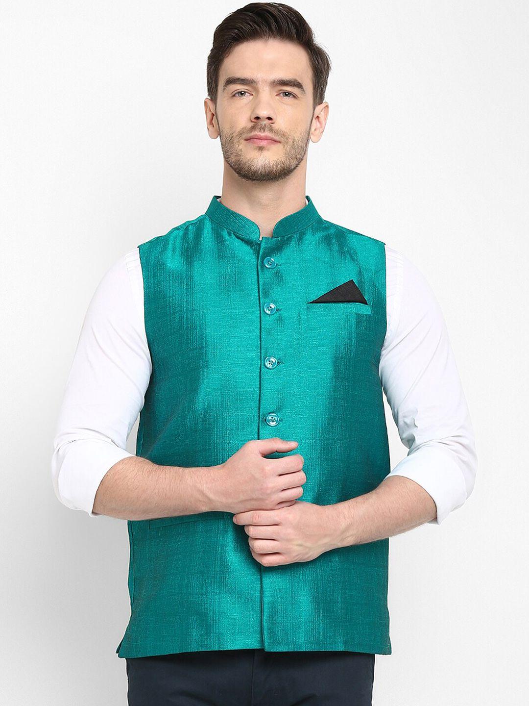 hangup-men-green-solid-nehru-jacket