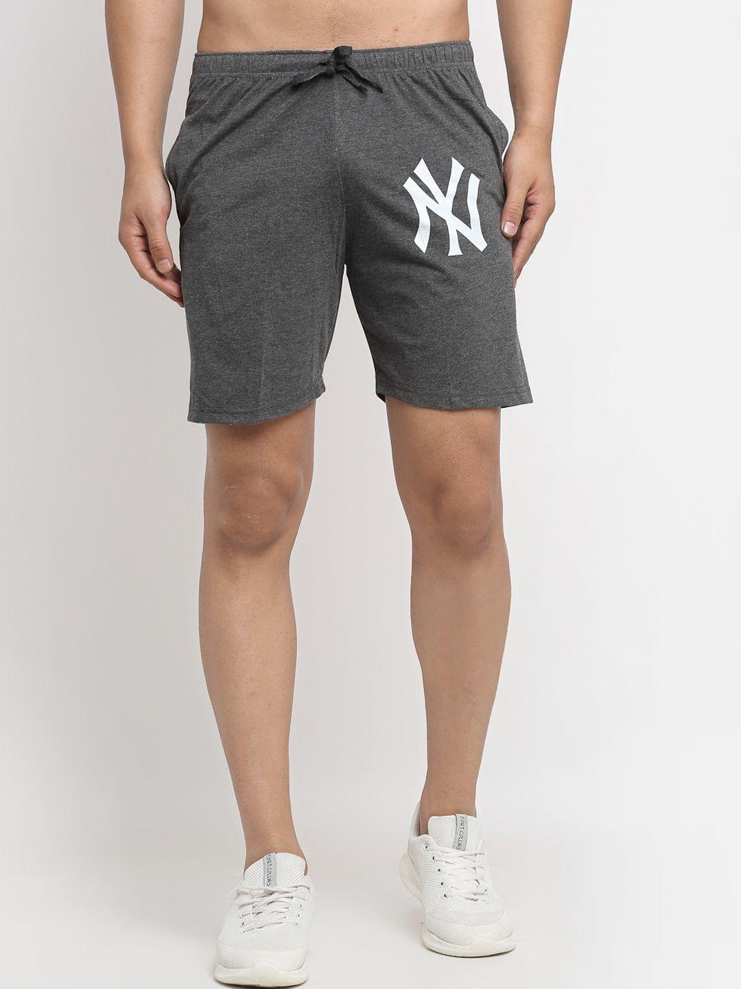 vimal-jonney-men-charcoal-grey-printed-regular-shorts