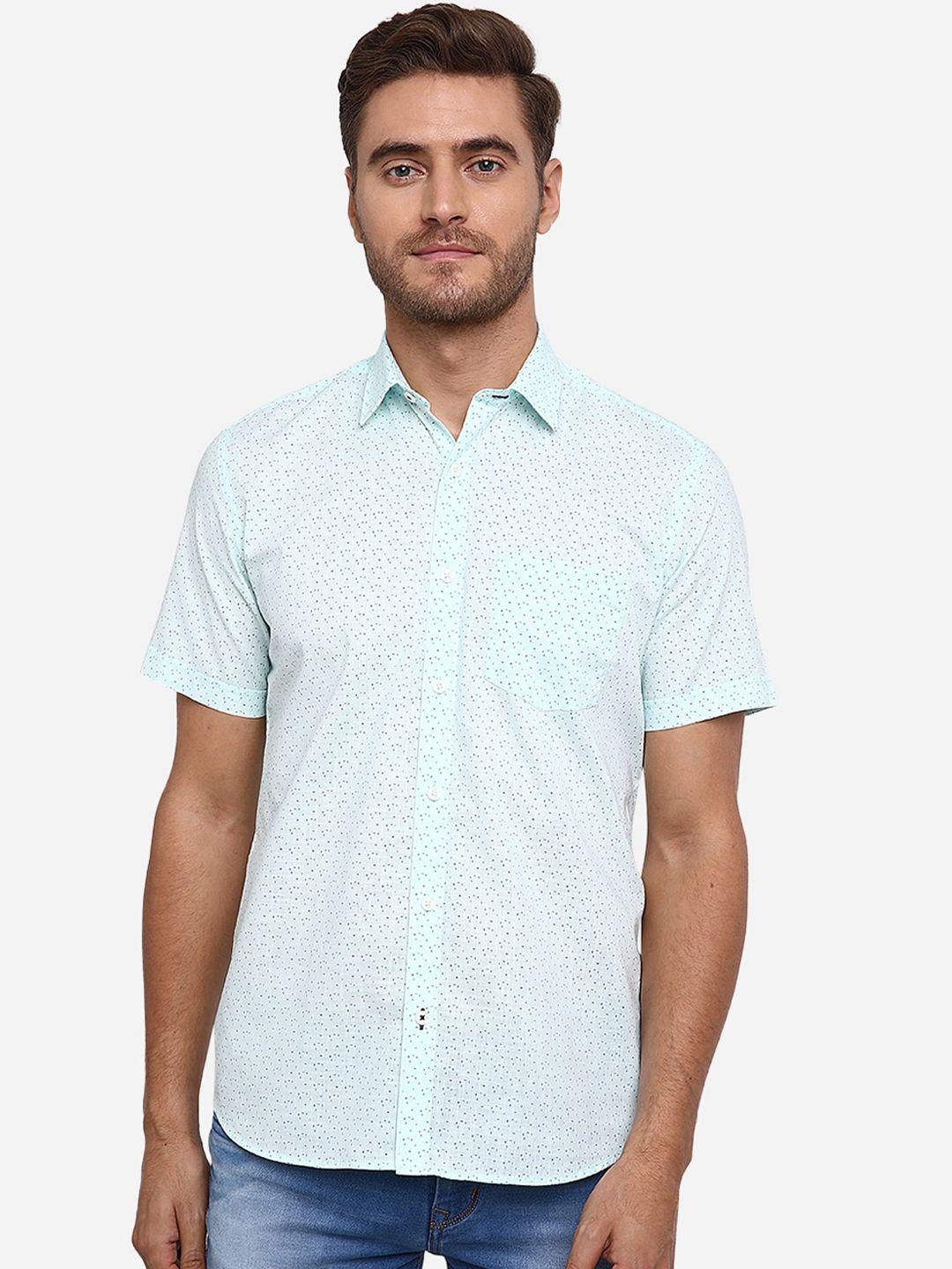 greenfibre-men-blue-slim-fit-printed-pure-cotton-casual-shirt