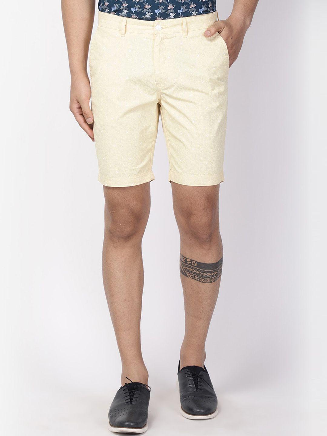 blackberrys-men-yellow-solid-bs-10-slim-fit-regular-shorts