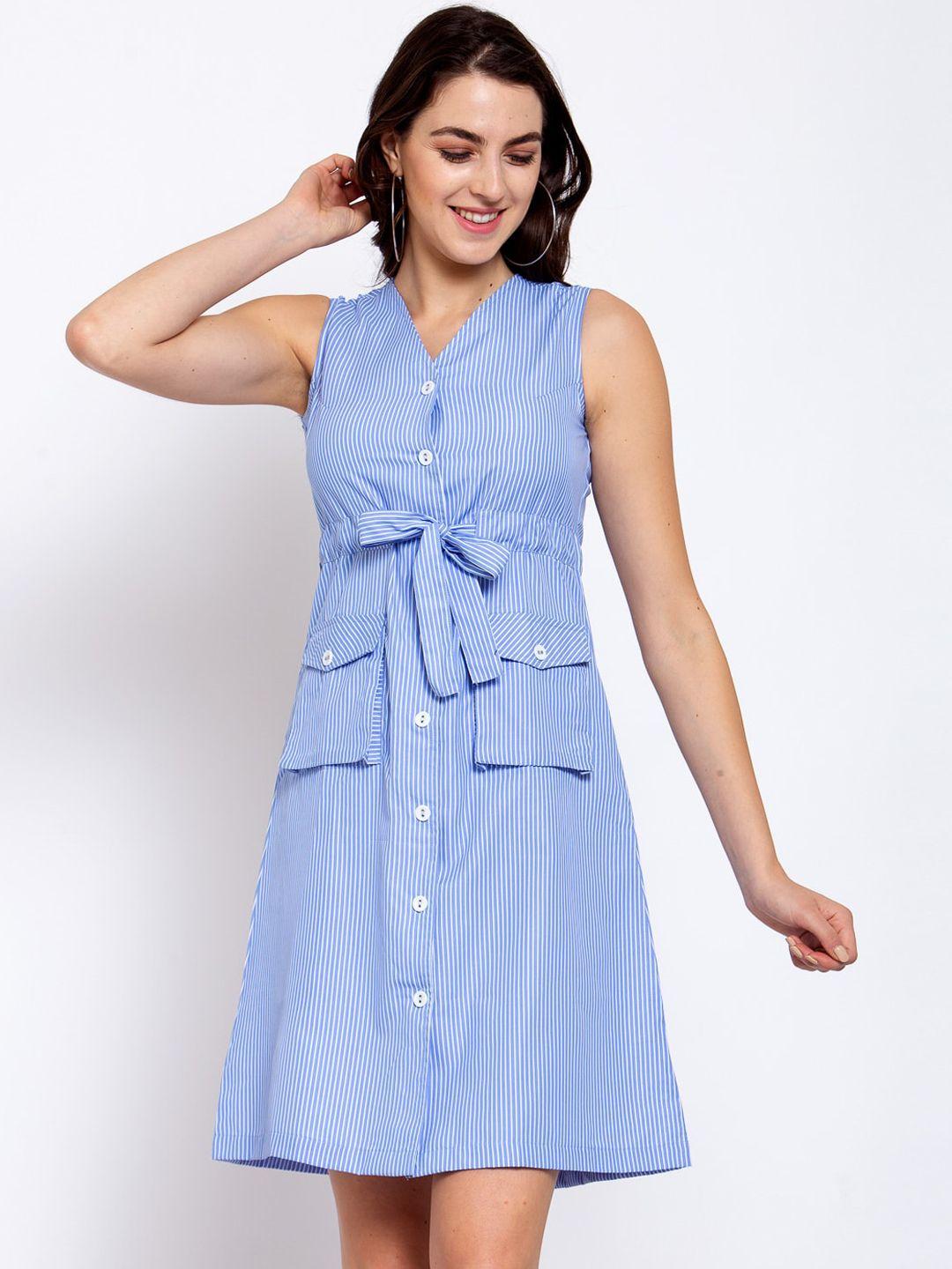 style-quotient-blue-&-white-striped-cotton-dress